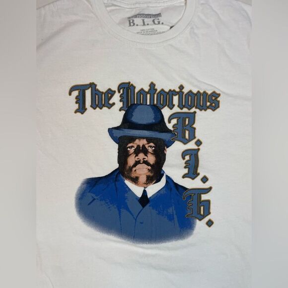 The Notorious Big Biggy Smalls Graphic T-shirt Men Large White Short Sleeve - Picture 2 of 5